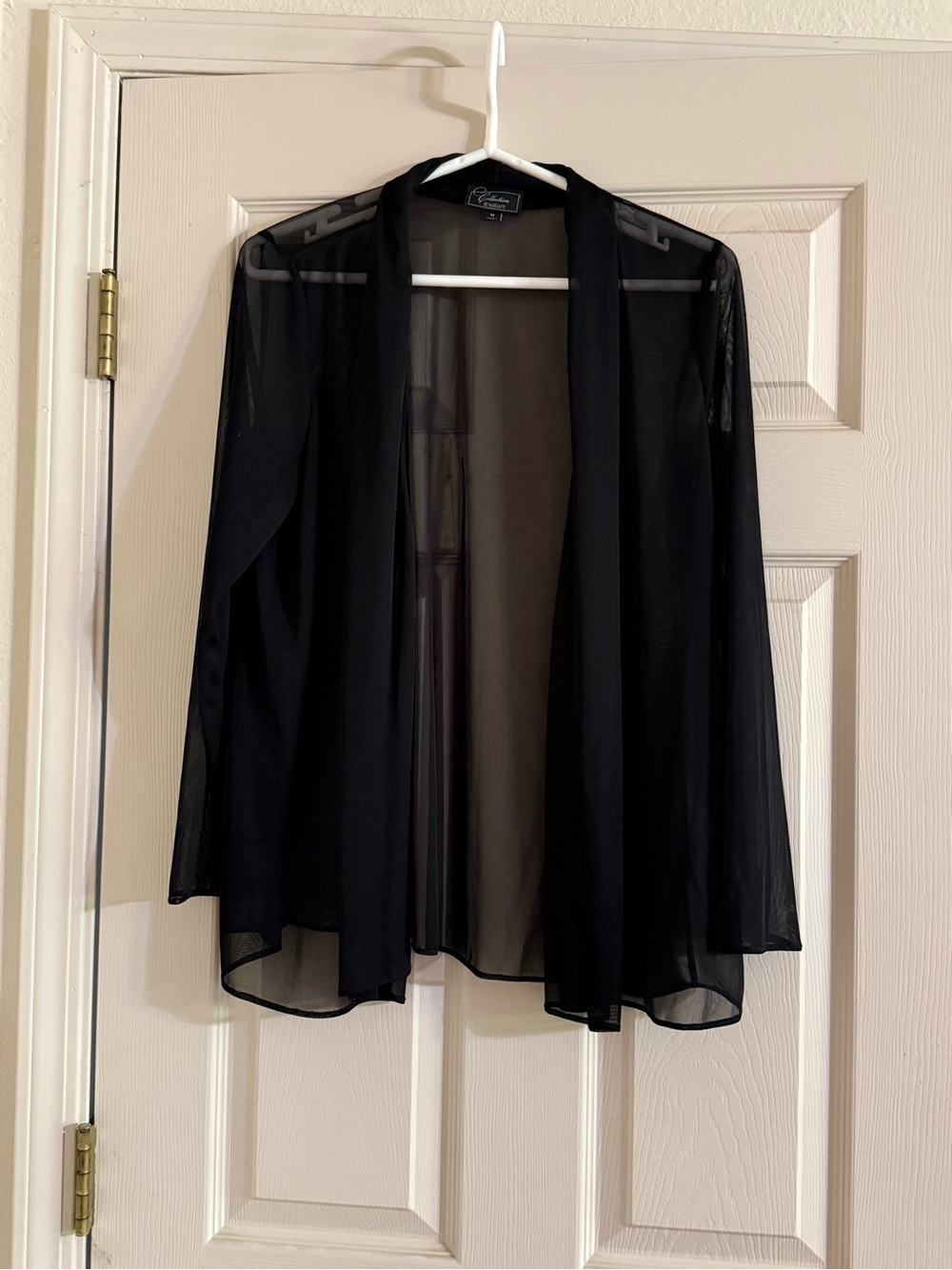 Dress Barn Sheer Black Open Front Layering Cardigan